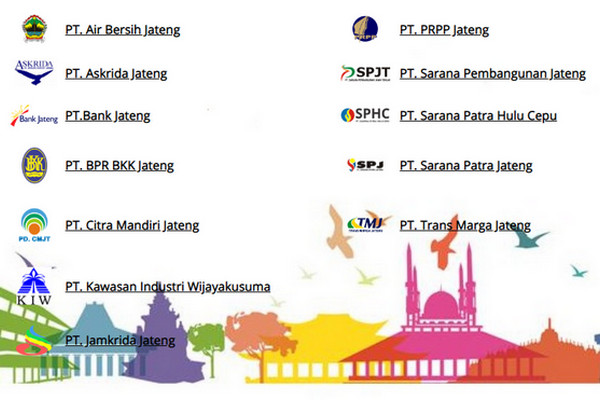 Daftar badan usaha milik daerah (BUMD) Jateng. (Foto: tangkapan layar jatengprov.go.id/posjateng.id)