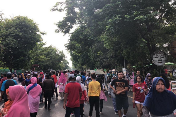 Suasana CFD di Jalan Slamet Riyadi, Kota Surakarta, Jateng. (Foto: Twitter/@dishubsurakarta)