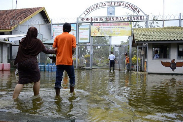Ilustrasi banjir di Lapas Kelas II-A Kota Pekalongan, Jateng. (Foto: Pemkot Pekalongan)