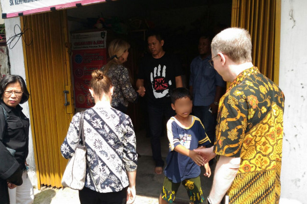 Perwakilan Unicef menyambangi Sekretariat Yayasan Lentera, Kecamatan Laweyan, Kota Surakarta, Jateng, 28 Februari 2017. (Foto: Polresta Surakarta)