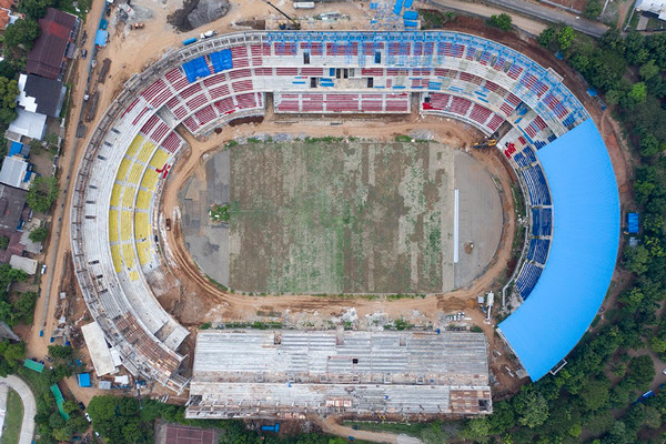 Progres pembangunan Stadion Jatidiri, Kota Semarang, Jateng, November 2018. (Foto: Twitter/@PemkotSmg)
