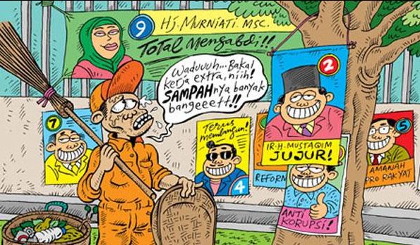 Ilustrasi APK caleg/Foto: Fb Andri Bronk.