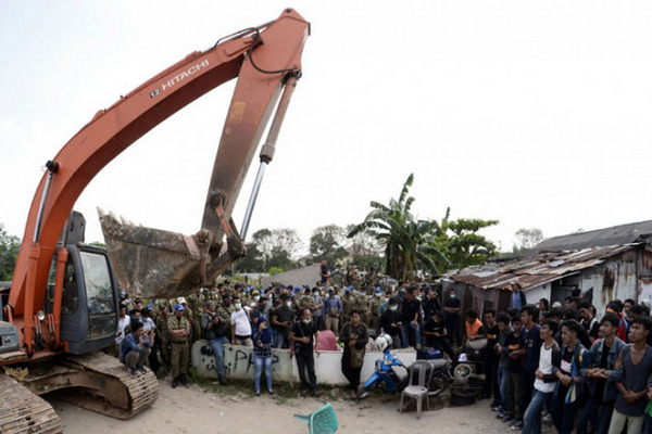 Ilustrasi penggusuran. (Foto: Antara Foto/Ardiansyah)