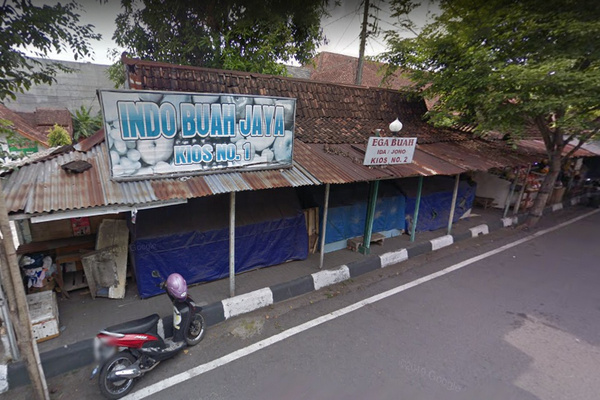 Penampakan kios PKL di Jalan Bali, Kabupaten Klaten, Jateng. (Foto: Google Street View)