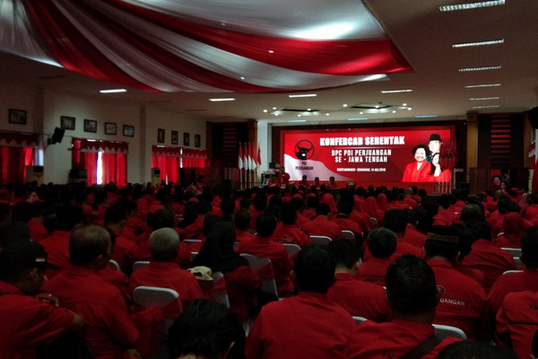 Konfercab DPC PDIP se-Jateng di Panti Marhen, Kota Semarang, Jateng, Minggu (14/7). (Foto: Twitter/@DPD_PDIP_JATENG)