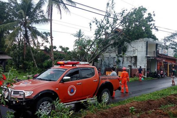 Atap rumah warga rusak tertimpa pohon akibat hujan deras disertai angin kencang di Kecamatan Kledung, Kabupaten Temanggung, Jateng, Selasa (3/12). (Foto: Instagram/@bpbd_temanggung)