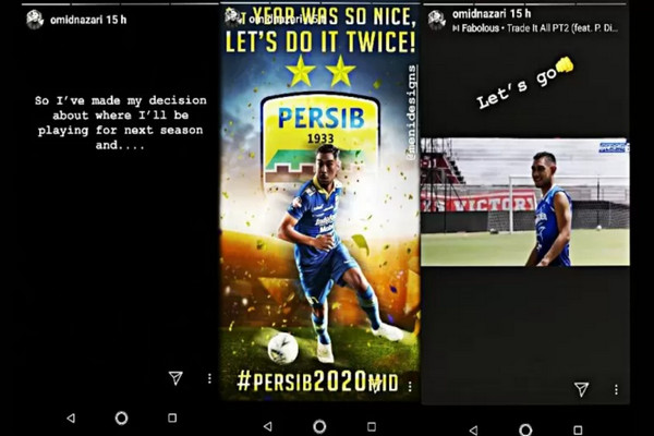 Cuplikan insta story Omid Nazari yang diunggah Kamis (26/12/2019). (Foto&keterangan: Antara).