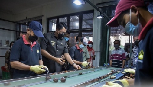 Wakil Bupati Sleman, Danang Maharsa, mengecek Salak Pondoh yang akan diekspor ke Kamboja (Foto: Instagram @humassleman)