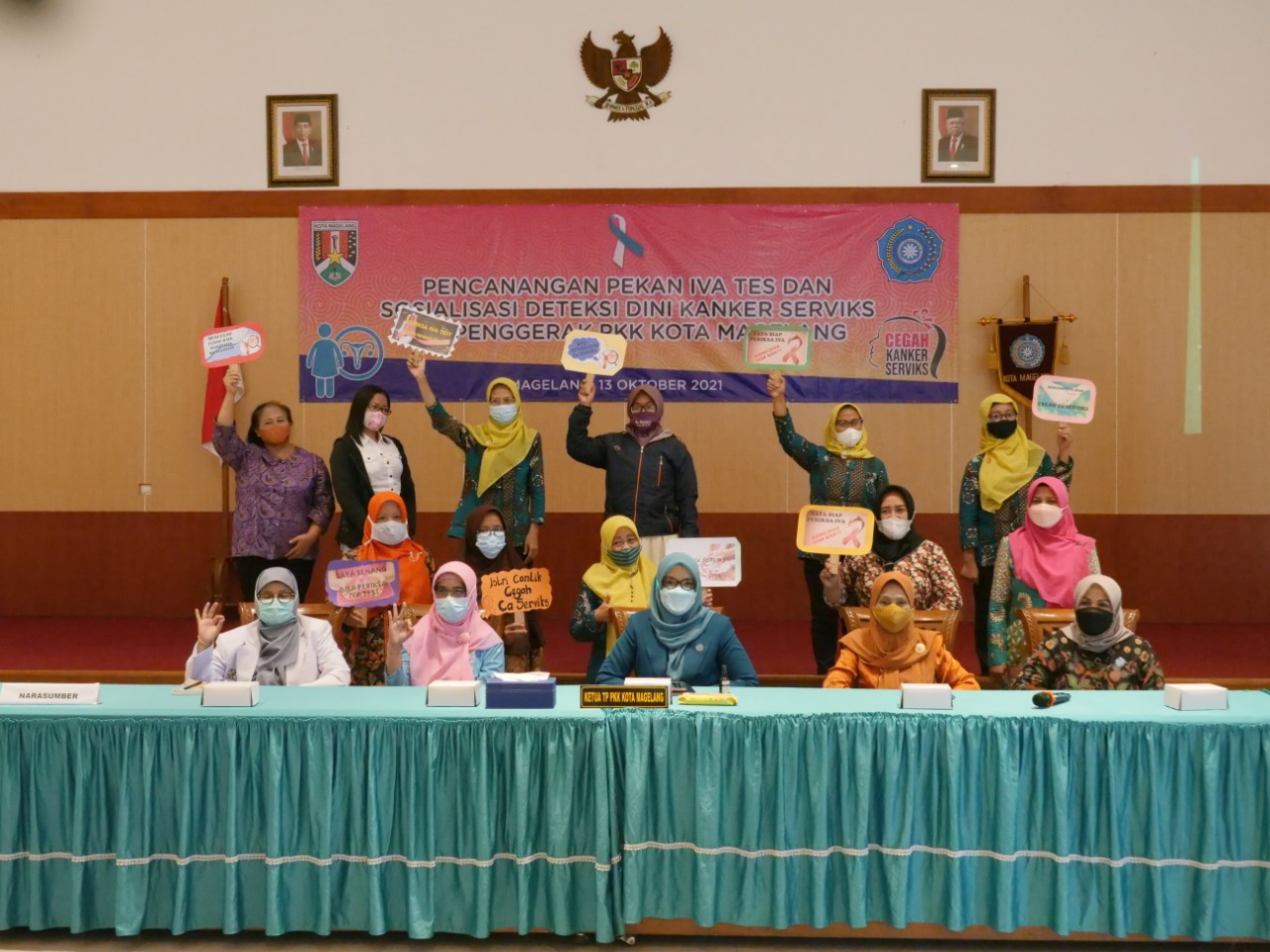 Kegiatan pembukaan Pekan IVA Test dan Sosialisasi Deteksi Dini Kanker Serviks di Gedung Wanita Kota Magelang. Foto: jatengprov.go.id