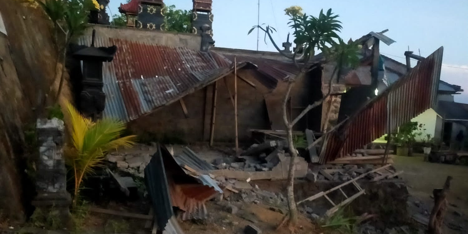 Rumah warga rusak usai gempa bumi magnitudo 4,8SR di Karangasem. Foto: BPBD Provinsi Bali