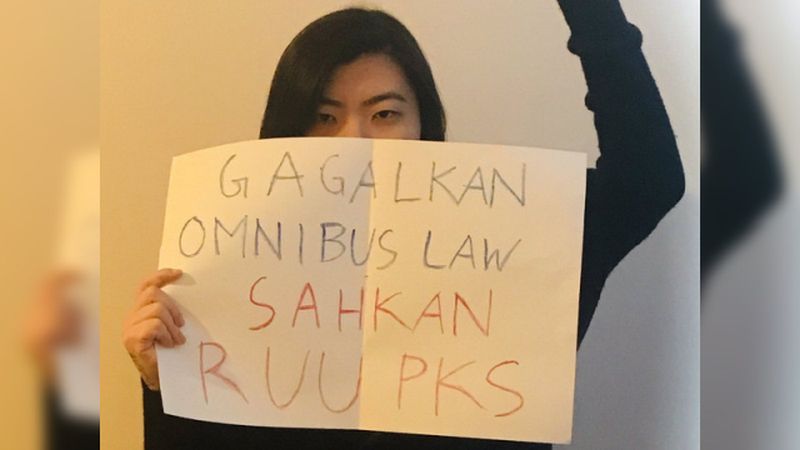 Aktivis HAM sekaligus pengacara Papua, Veronica Koman saat menyampaikan aspirasinya mendorong pengesahan RUU PKS. Foto: Twitter @VeronicaKoman