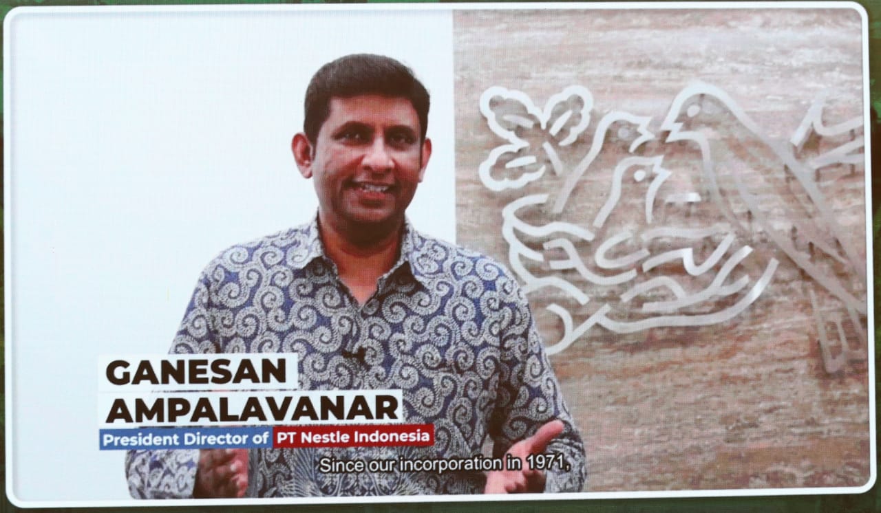 Presiden Direktur PT Nestle Indonesia, Ganesan Ampalavanar dalam acara temu Investor Central Java Investment Business Forum (CJIBF) 2021. Foto: jatengprov.go.id