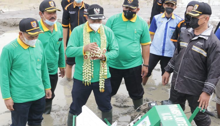 Bupati Pemalang, Mukti Agung Wibowo, pada peluncuran Transplanter V.2. Foto: pemalangkab.go.id