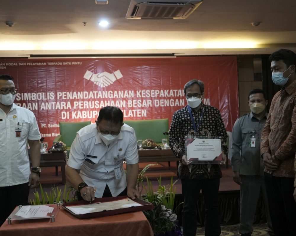 Kegiatan Penandatanganan MoU Perusahaan Besar dan UMKM Klaten. Foto: klatenkab.go.id