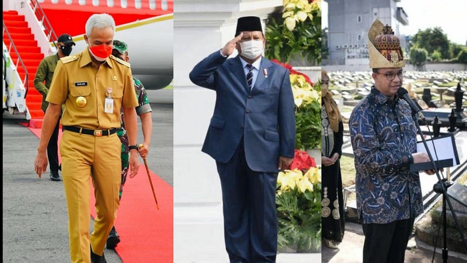Ganjar Pranowo, Prabowo dan Anies Baswedan. Ilustrasi: istimewa