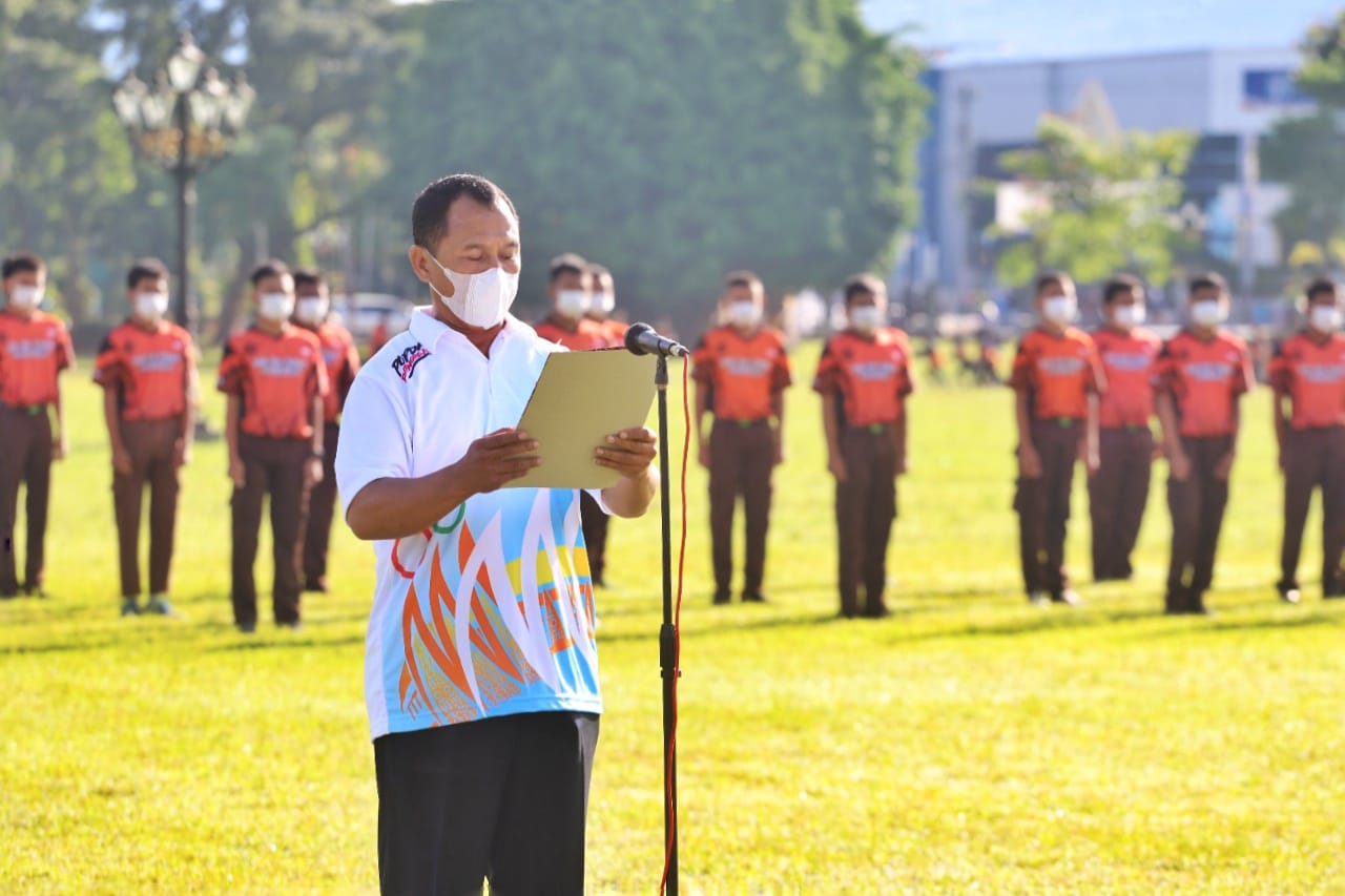 Salah satu pengurus cabor Purworejo saat pembukaan Popda 2022. Foto: jatengprov.go.id