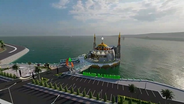 Grand Design Masjid Terapung BJ Habibie. Foto: disporapar.pareparekota.go.id