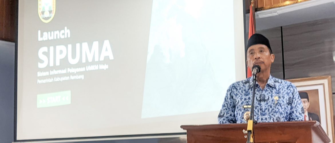 Acara launching aplikasi SIPUMA, Selasa (17/5). Sumber: rembangkab.go.id
