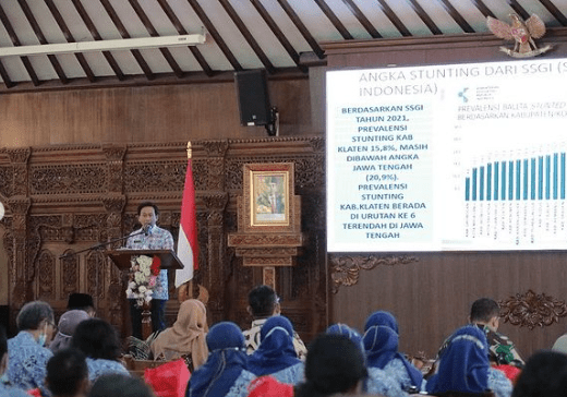 Rapat Koordinasi Percepatan Penurunan Stunting Kabupaten Klaten tahun 2022, Jumat (3/6). Sumber: klatenkab.go.id