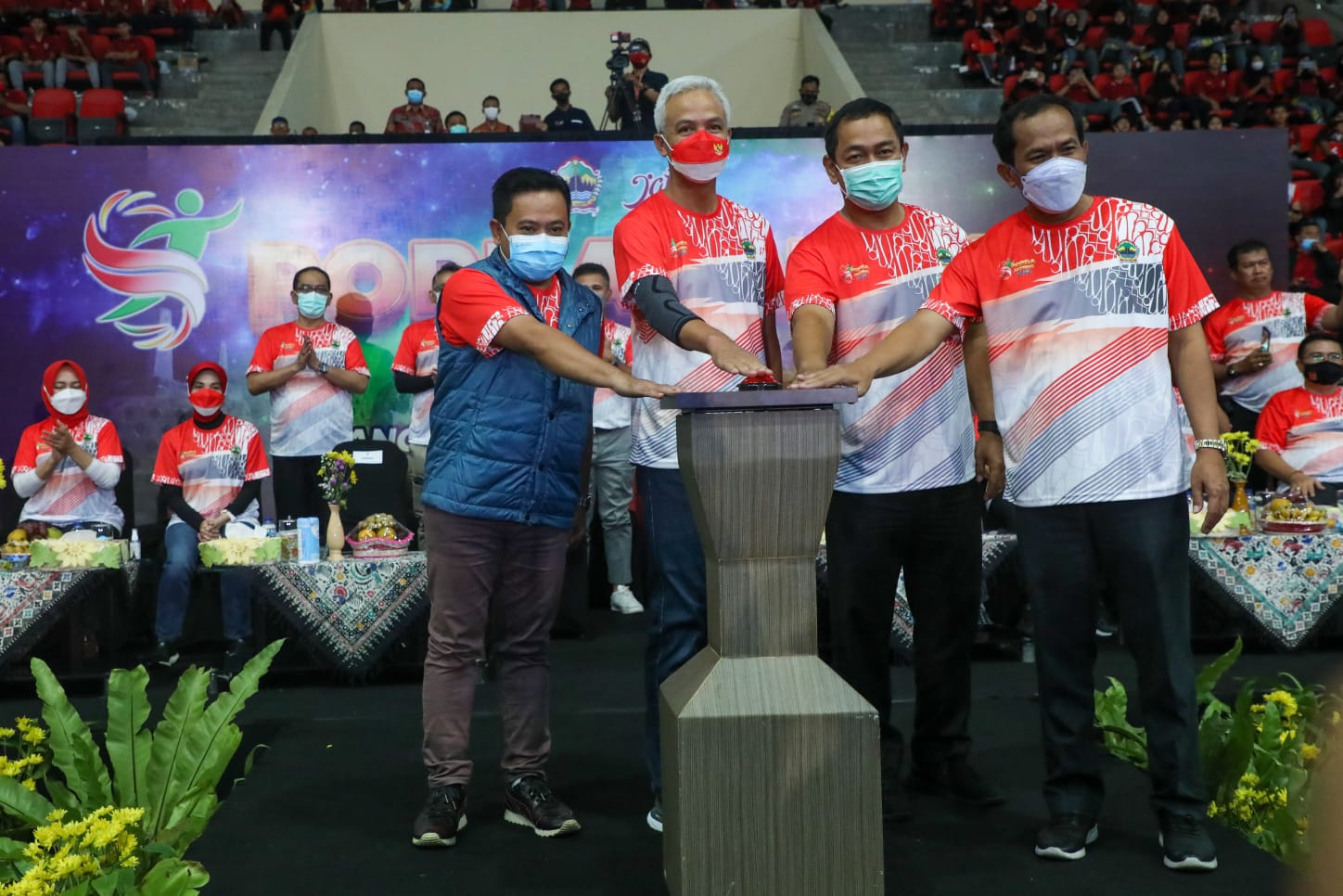 Gubernur Jawa Tengah, Ganjar Pranowo, dalam acara pembukaan Popda tingkat provinsi tahun 2022. Sumber: jatengprov.go.id