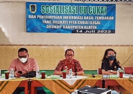 Sosialisasi UU Cukai oleh DKUKMP Klaten. Sumber: Instagram DKUKMP Klaten