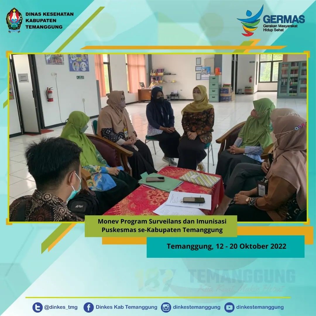Dinkes Temanggung menggelar Monev Program Survelians dan Imunisasi Puskesmas se-Temanggung. (Foto: instagram.com/dinkestemanggung)