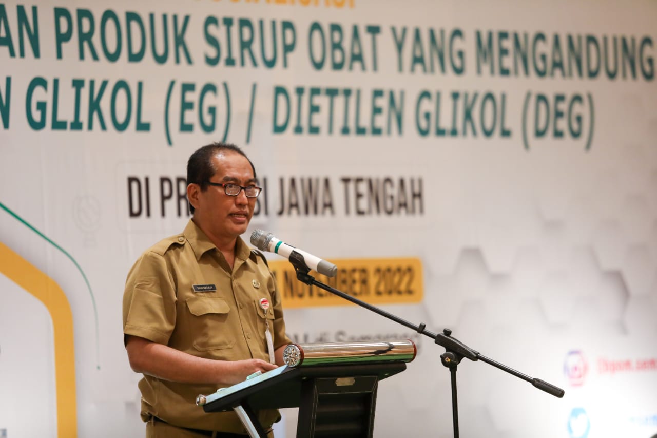 Kepala Biro Kesejahteraan Rakyat Pemprov Jateng, Imam Maskur saat sosialisasi Pengawasan Produk Sirop Obat di Semarang. Foto: jatengprov.go.id