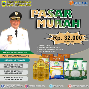 Pemkab Pemalang gelar pasar murah di tigas desa. Sumber foto: Instagram @diskoperindag.pemalang