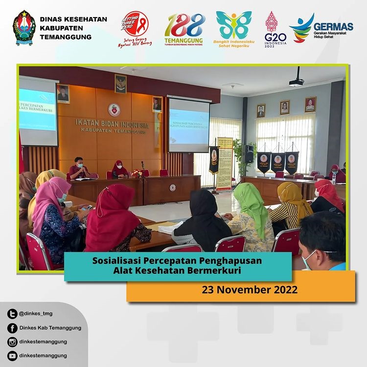 Dinkes Kabupaten Temanggung menggelar Sosialisasi Percepatan Penghapusan Alat Kesehatan Bermerkuri, Rabu (23/11). (Foto: instagram.com/dinkestemanggung)