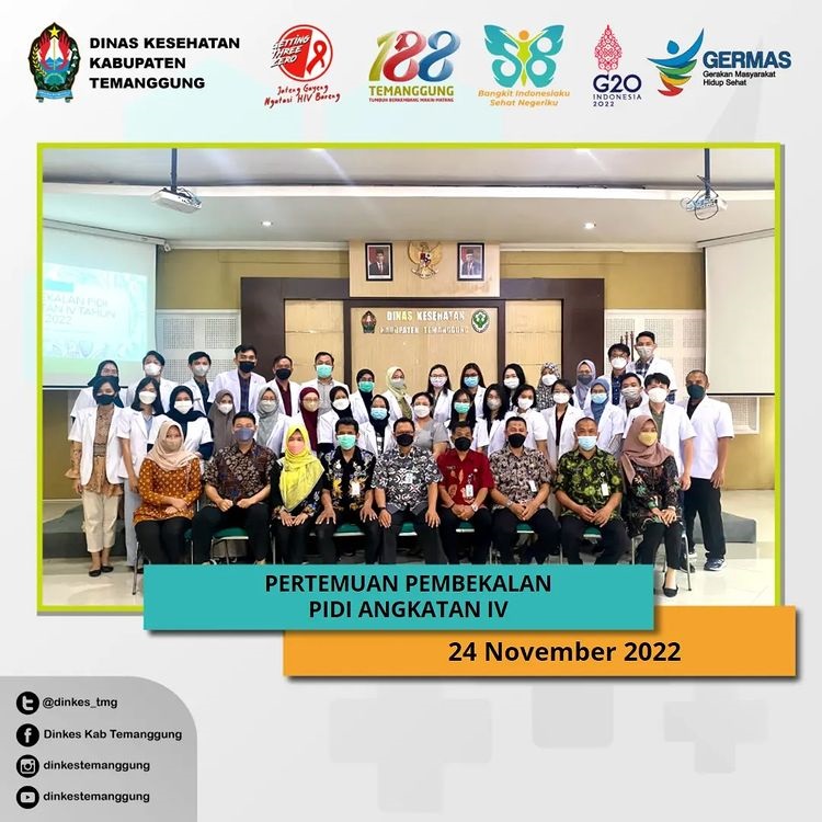 Dinkes Temanggung menggelar pembekalan peserta Program Internship Dokter Indonesia (PIDI) Angkatan IV Periode November 2022, Kamis (24/11). (Foto: instagram.com/dinkestemanggung)