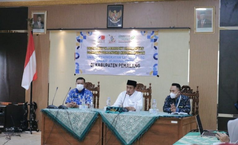 Plt. Bupati Pemalang, Mansur Hidayat membuka acara Pertemuan Periodik Jejaring DPPM Kabupaten Pemalang. Sumber foto: pemalangkab.go.id