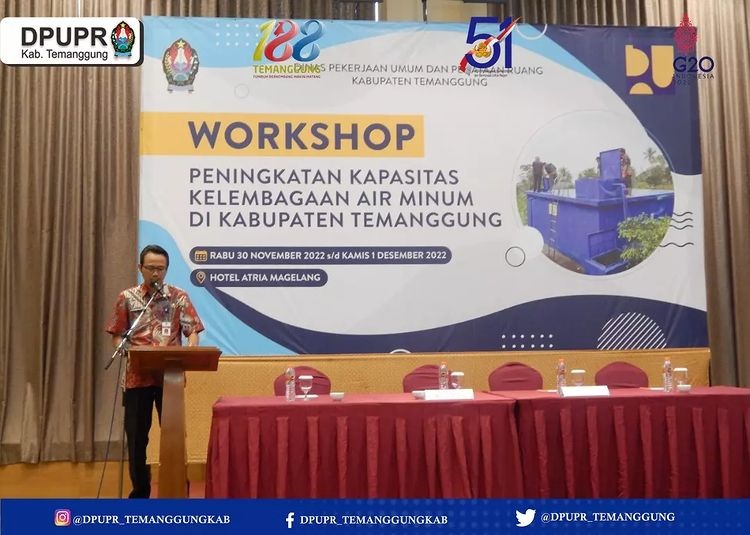 DPUPR Temanggung melalui Bidang Cipta Karya menggelar Workshop Peningkatan Kapasitas Kelembagaan Air Minum 2022. (Foto: instagram.com/dpupr_temanggungkab)