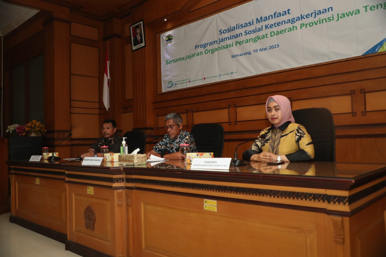Sosialisasi manfaat program Jamsostek bersama OPD Provinsi Jateng. Foto: jatengprov.go.id