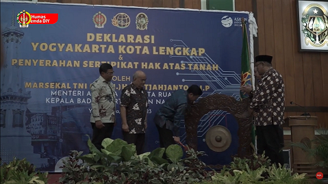 Deklarasi Yogyakarta sebagai Kota Lengkap. Sumber Foto: Youtube Humas Jogja