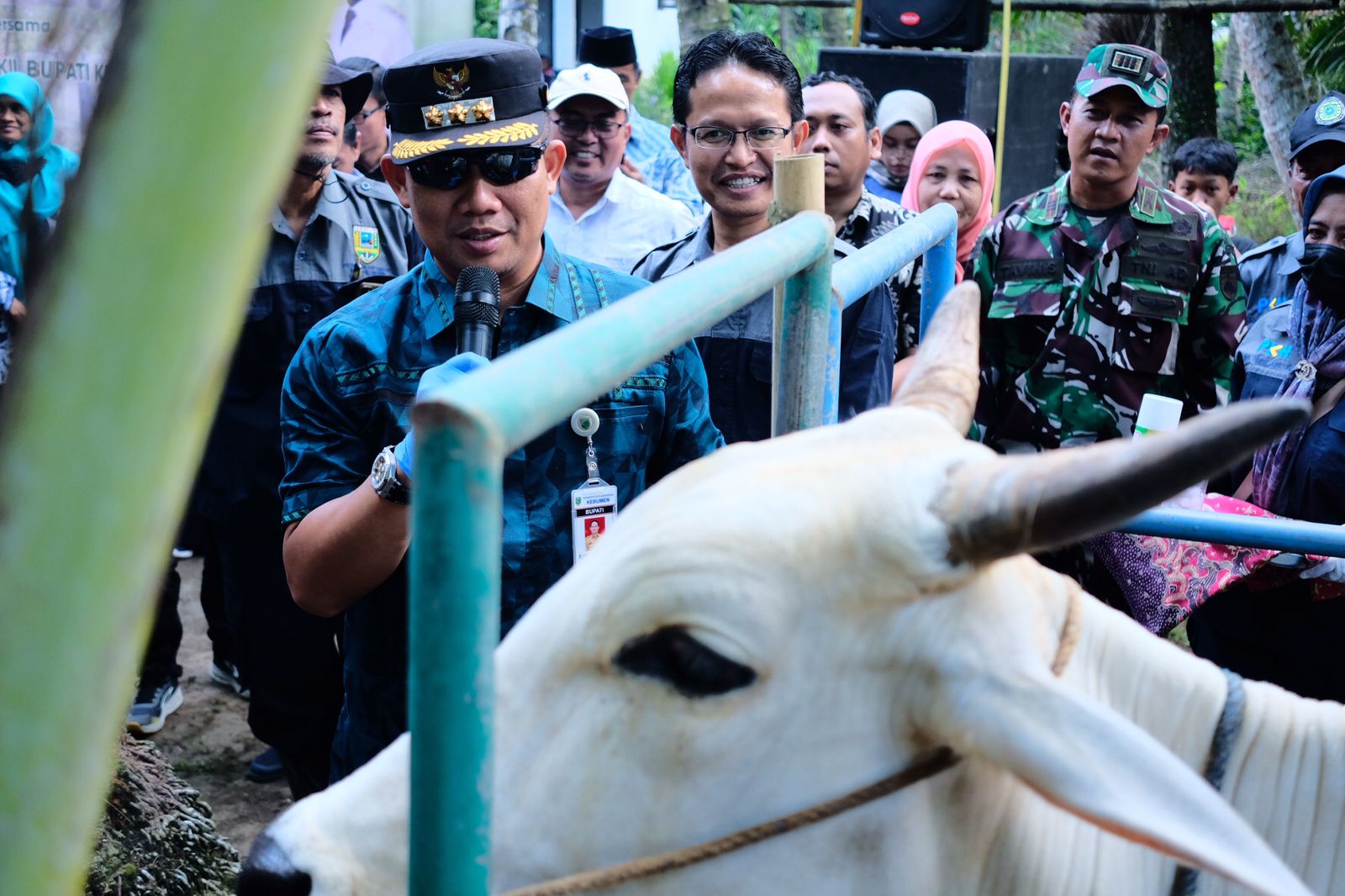Bupati Kebumen beserta Jajaran saat Launching Vaksinasi LSD di Desa Jogosimo, Kecamatan Klirong. Foto: kebumenkab.go.id 