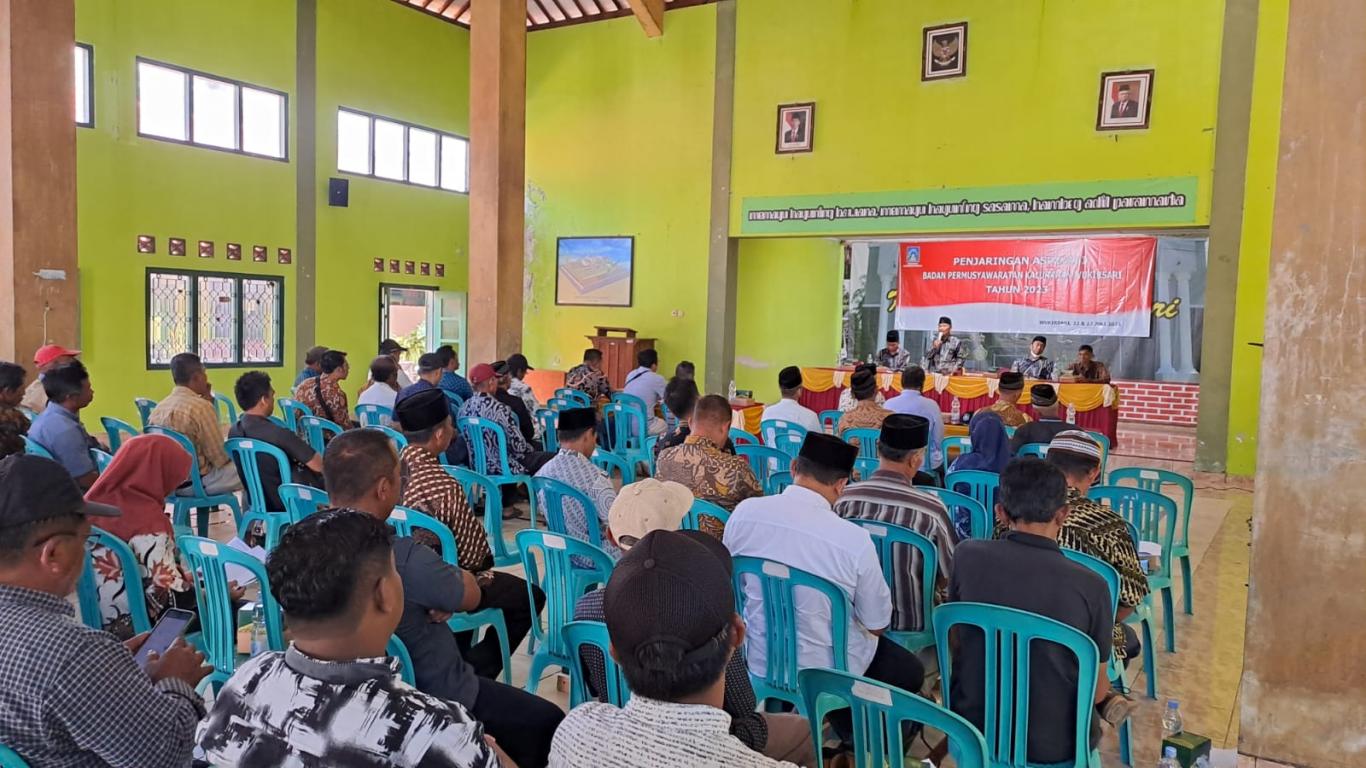 BPKal Wukirsari, Cangkringan menggelar kegiatan Penjaringan Aspirasi Masyarakat di Aula Utama Balai Kalurahan Wukirsari (23/7). Foto: wukirsarisid.slemankab.go.id