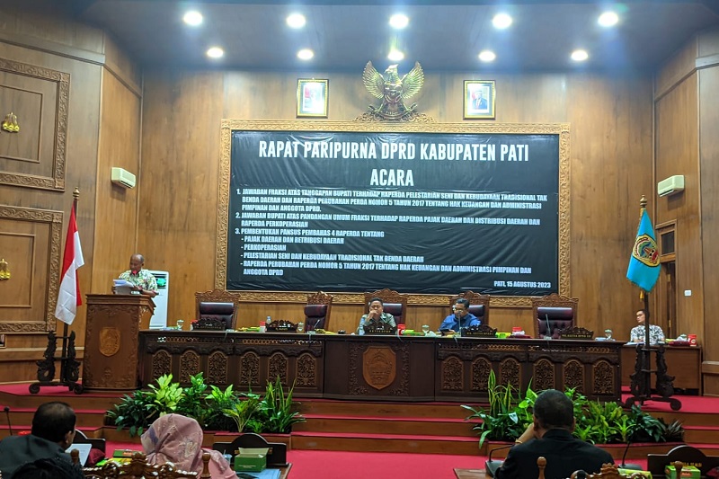 Rapat Paripurna di Gedung DPRD Pati, Senin (15/8/2023). Foto istimewa