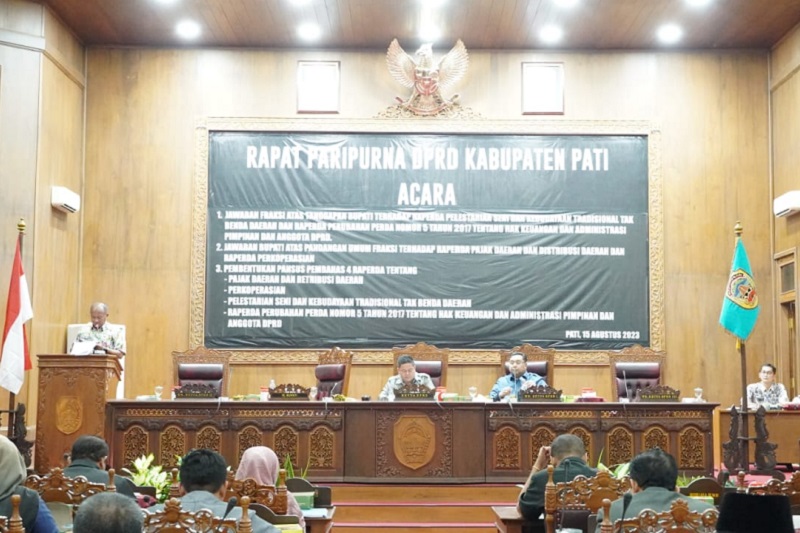 Rapat Paripurna di Gedung DPRD Pati, Senin (15/8/2023). Foto istimewa