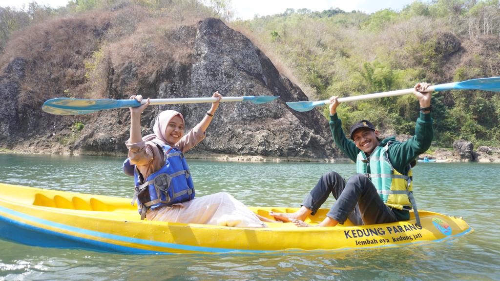 Wahana kano di objek wisata Lembah Oya. (Foto: Kartiko Bramantyo Dwi Putro / Pos Jateng)