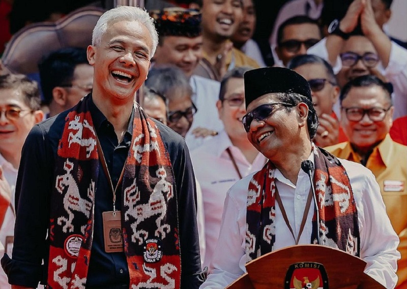 Bakal calon presiden (bacapres) dari Partai Demokrasi Indonesia Perjuangan (PDIP) Ganjar Pranowo bersama cawapres Mahfud MD. Foto Instagram@ganjar_pranowo