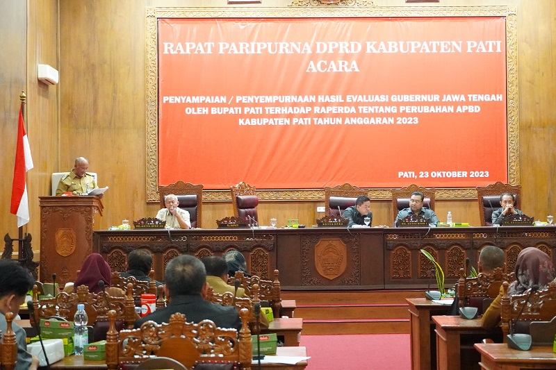 Ruang Paripurna DPRD Pati, Senin (23/10/2023). Foto istimewa