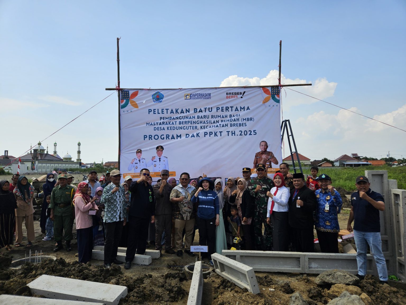 Pemerintah Kabupaten Brebes sedang membangun 67 unit perumahan baru untuk warga dengan penghasilan rendah di Desa Kedunguter, Kecamatan Brebes. Foto Pemprov Jawa Tengah